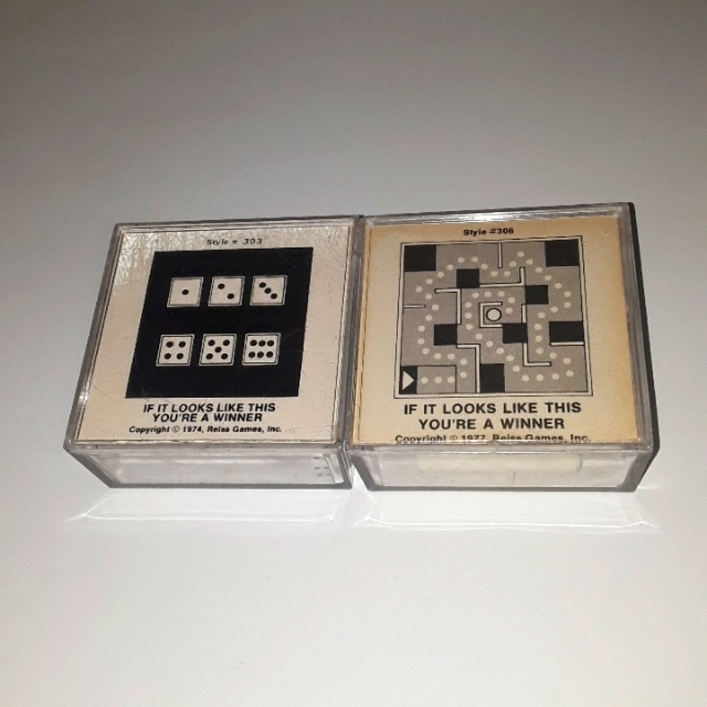 c RARE 1974 #303 AND 1977 #306 REISS GAMES DICE BALLS MAZE GAME SET